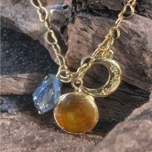 Handmade Genuine Pearl, Crystal, and Moon Necklace